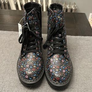 Floral Combat Boots